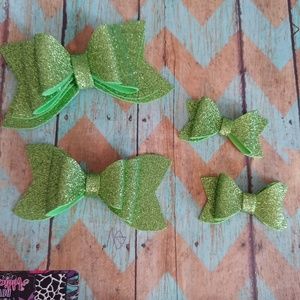 Water resistant lime green hair bows
